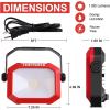 CRAFTSMAN 1100 Lumens 4000K LED Tiltable Portable Work Light in Red with 2-in-1 Adjustable Metal Rotating Stand and Handle, Impact-Resistant Glass Lens, 5FT Power Cord, ETL, Perfect for Job Site(1100LM)