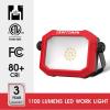 CRAFTSMAN 1100 Lumens 4000K LED Tiltable Portable Work Light in Red with 2-in-1 Adjustable Metal Rotating Stand and Handle, Impact-Resistant Glass Lens, 5FT Power Cord, ETL, Perfect for Job Site(1100LM)