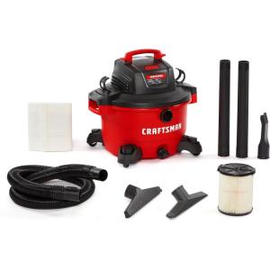 CRAFTSMAN CMXEVBE17594 12 Gallon 6.0 Peak HP Wet Dry Vac, Portable Shop Vacuum Wet and Dry with Filter, Dust Bag, Hose and Attachments for Home Projects & Renovations(12 Gallon 6.0 Peak HP w/Filter  Dust Bag  Hose)