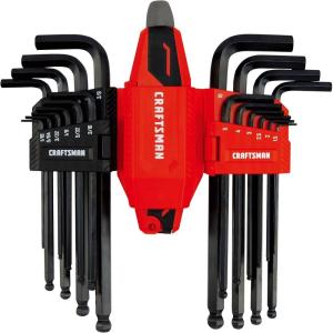 CRAFTSMAN Hex Key Allen Wrench Set with Ball-End, SAE/MM, 20 Piece (CMHT26020)(NEW 20 Piece MM/SAE)