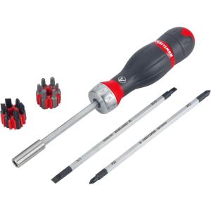 CRAFTSMAN V-SERIES 3 in 1 Ratcheting Screwdriver Set with Assorted Multi-Bits, 18 Piece (CMHT68142V)(3-in-1 Ratcheting Screwdriver Set)