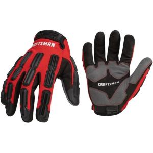 Craftsman Work Gloves, Anti-shock Impact Protection, Adjustable Cuff (2-Pair Pack)