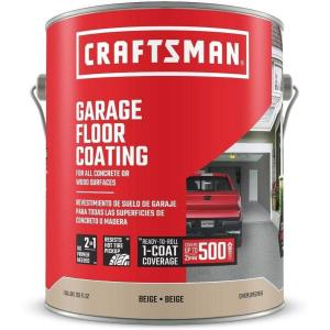 Garage Floor Paint And Coating, Interior and Exterior Concrete and Cement Paint, Satin Finish, 1 Gallon, 4L(Beige)