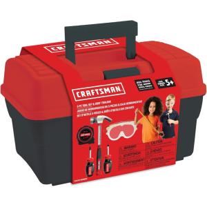 Tool Box+Set 4-5 pcs PH Mini Screwdriver, Flat Mini Screwdriver, Tape Measure, Safety Goggles, Toolbox