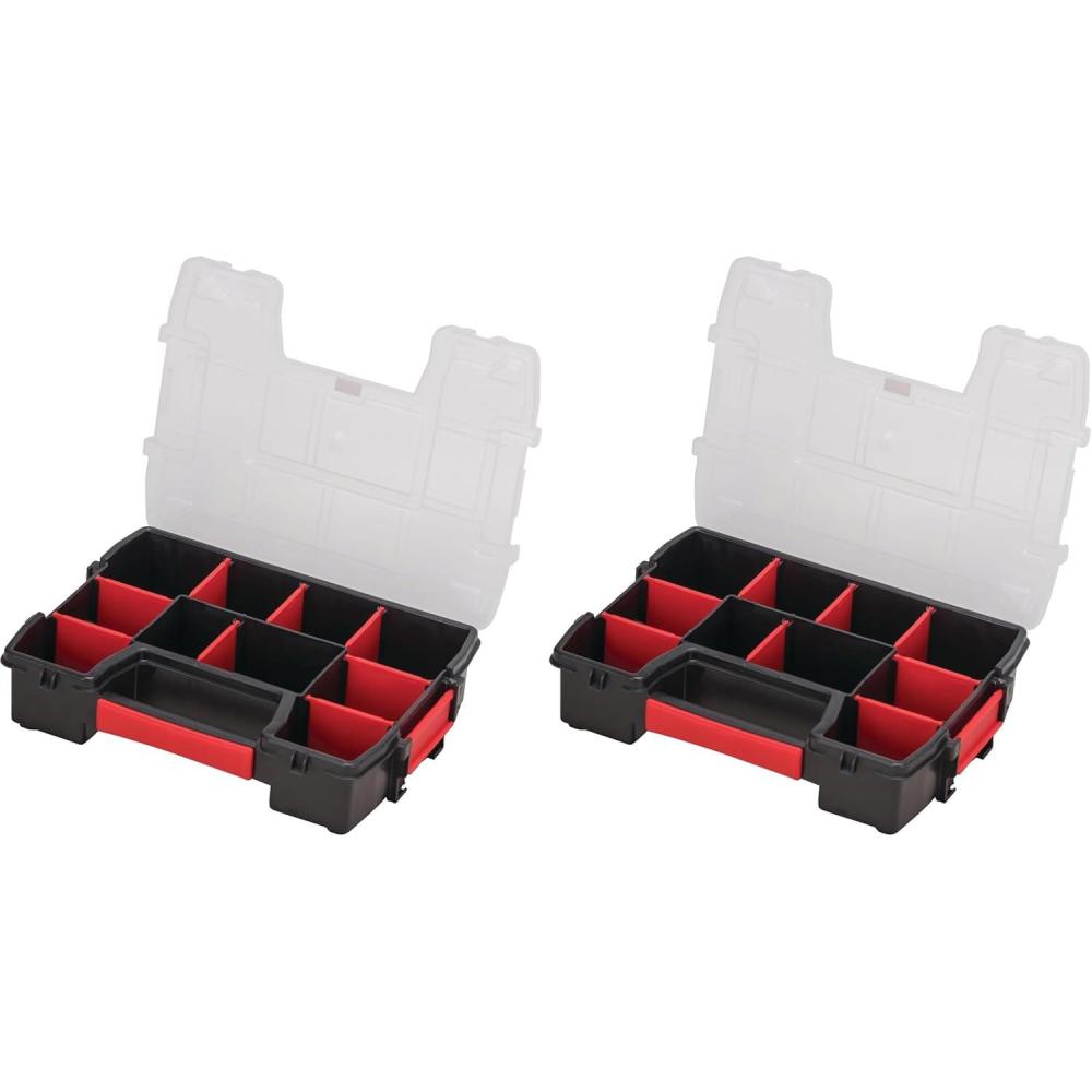 imageCRAFTSMAN 10Compartment Small Tool Storage Organizer Plastic CMST140211 Count Pack of 2