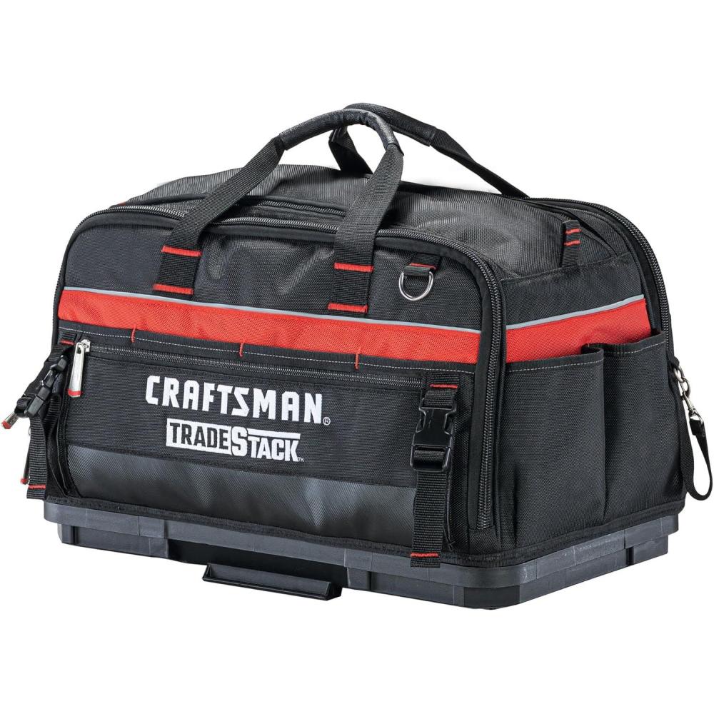 imageCRAFTSMAN TRADESTACK Tool Bag 225 Durable Polyester Black and Red CMST21450