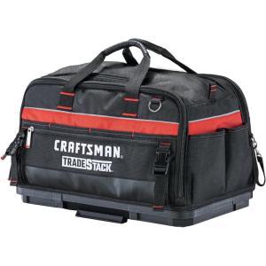 CRAFTSMAN TRADESTACK Tool Bag, 22.5”, Durable Polyester, Black and Red (CMST21450)