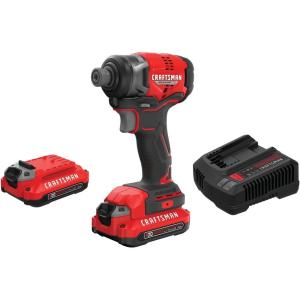 CRAFTSMAN V20 Cordless Impact Driver, 1/4 inch, Battery and Charger Included (CMCF813C2)