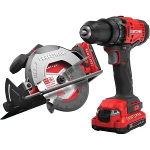 CRAFTSMAN V20 Cordless Power Tool Combo Kit, with Drill/Driver, Circular Saw, 2 Batteries and Charger (CMCK202C2)(2-Tool Cordless Combo Kit with 2 batteries)