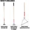 CRAFTSMAN CMXMKIT0040 3-Piece Long Wood Handle Weeding Tool Set with Weeding Hoe, 2-Prong Hoe, and Grass Weed Cutter
