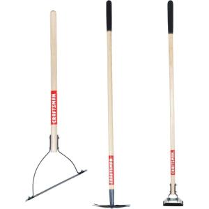 CRAFTSMAN CMXMKIT0040 3-Piece Long Wood Handle Weeding Tool Set with Weeding Hoe, 2-Prong Hoe, and Grass Weed Cutter