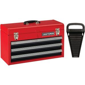 CRAFTSMAN Tool Chest, 3-Drawer, Portable, with Wrench Organizer, Stainless Steel, Capacity Holds Up To 25-lb In Each Drawer (CMST53005RB)