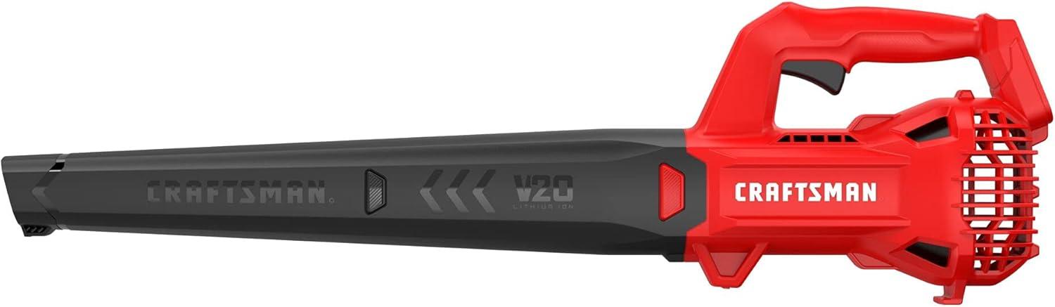imageCRAFTSMAN V20 Leaf Blower Cordless with 40 Ah Battery and Charger 90 MPH 200 CFM Integrated Scraper Lightweight Easy Operation Handheld Blowers for Lawn Care CMCBL710M1Tool Only