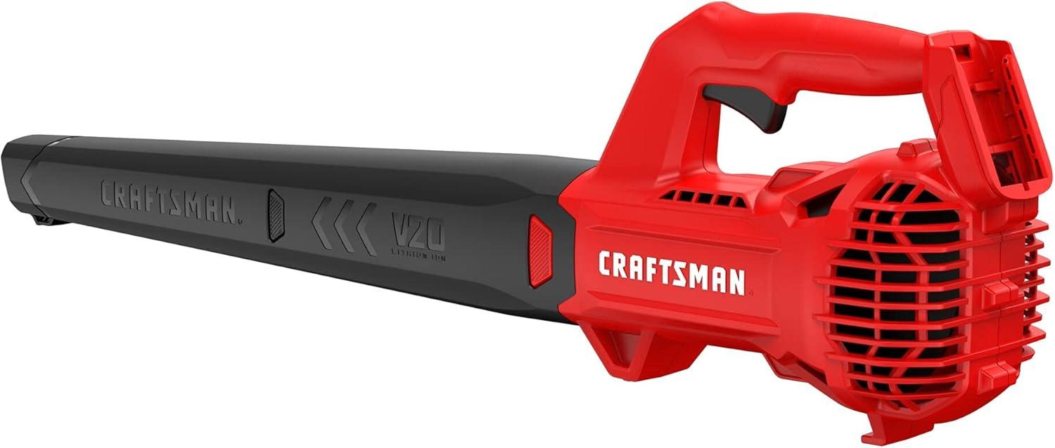 imageCRAFTSMAN V20 Leaf Blower Cordless with 40 Ah Battery and Charger 90 MPH 200 CFM Integrated Scraper Lightweight Easy Operation Handheld Blowers for Lawn Care CMCBL710M1Tool Only