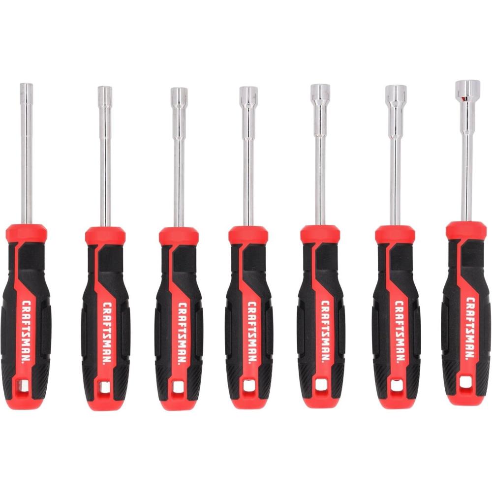 imageCRAFTSMAN Nut Driver Set 7 PC Dual Metric SAE Magnetic Tips Comfort Grip CMHT65146