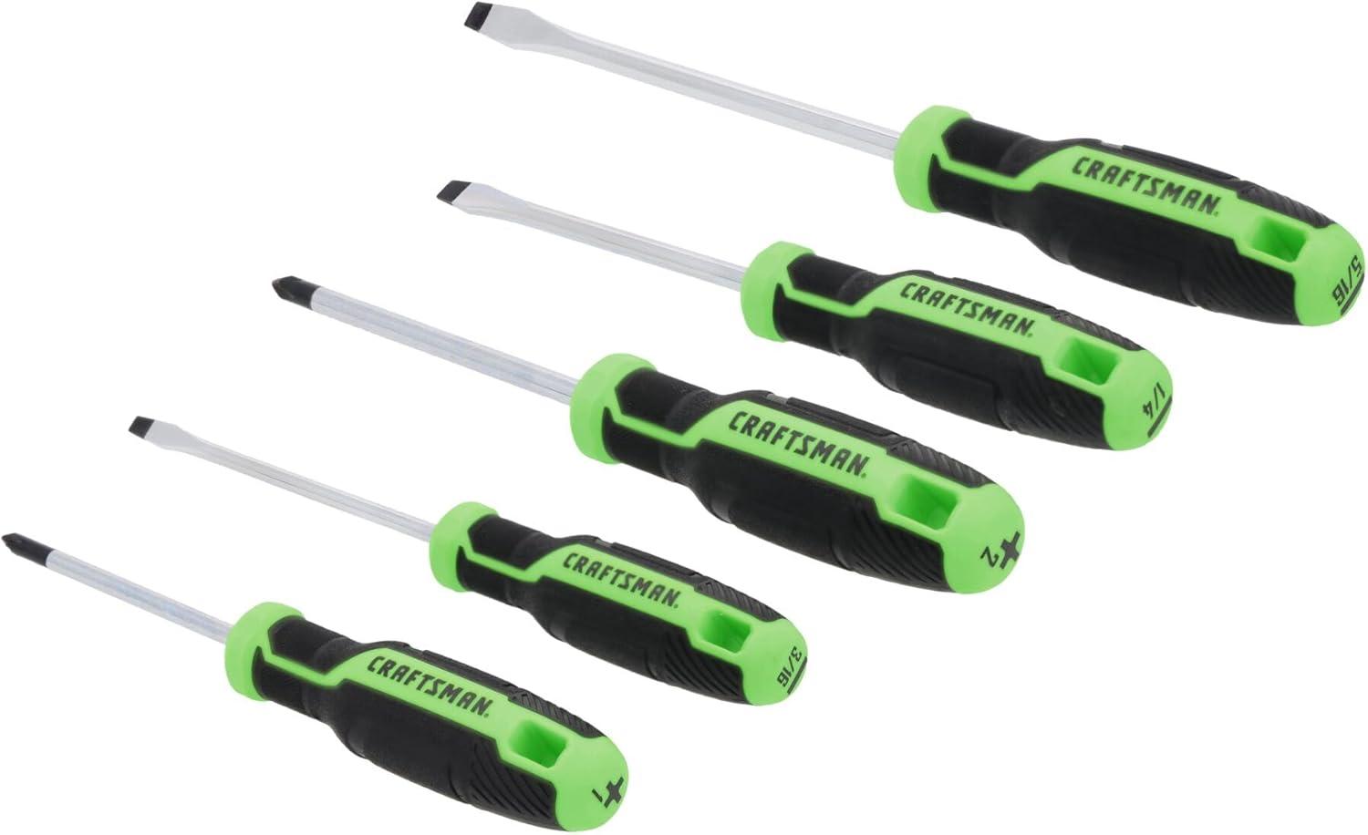 CRAFTSMAN Screwdriver Set 5 PC High Visibility Handles, Magnetic Tips ...
