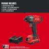 CRAFTSMAN Cordless 1/4 Impact Driver with 2 Ah Lithium Ion Battery, Charger and PH2 Screwdriving Bit, LED Light, High Torque, Variable Speed, 2900 RPM (CMCF801D1)(20V MAX Impact Driver Kit)