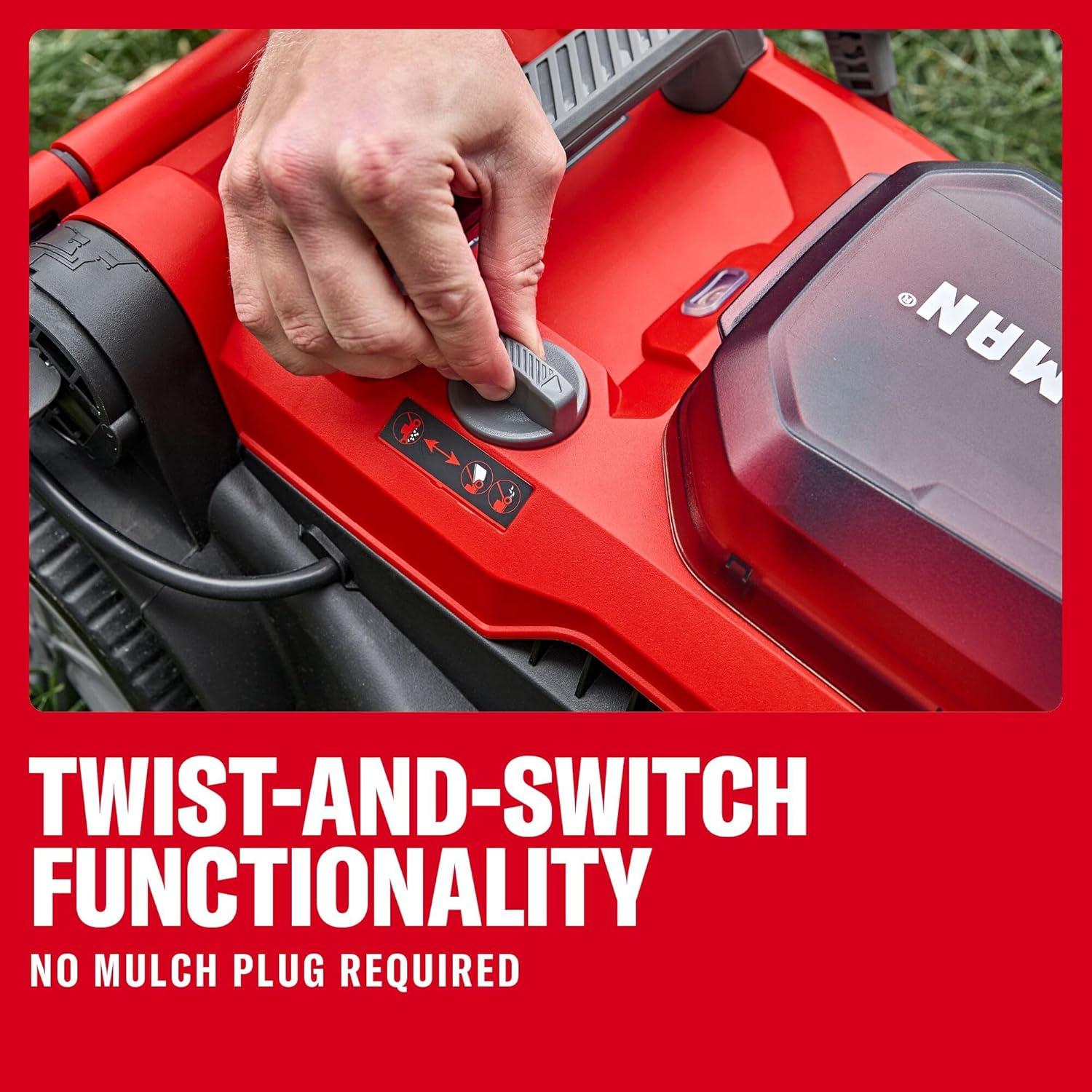 imageCRAFTSMAN Push Mower 15 in 2 x 4 Ah V20 Batteries and 2 Chargers Included Up to 45 Min of Runtime Lightweight Easy to Maneuver Electric Lawn Mower Cordless with Grass Bag CMCMWP120M2