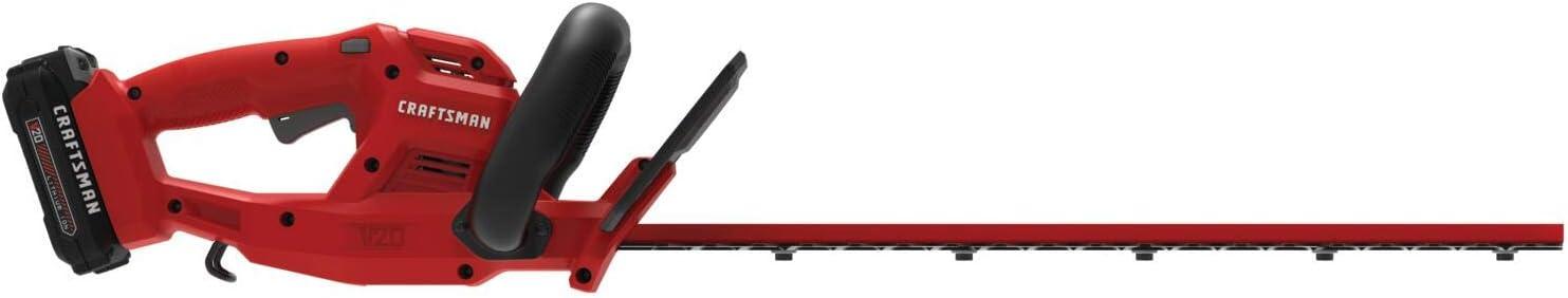 imageCRAFTSMAN V20 22 in Hedge Trimmer Cordless with 2Ah Battery and Charger Lightweight Brushless RP Bush Trimmer with Hedge Sweep Attachment Longer Runtime Up to 2X More Power CMCHT830D120V Trimmer Kit
