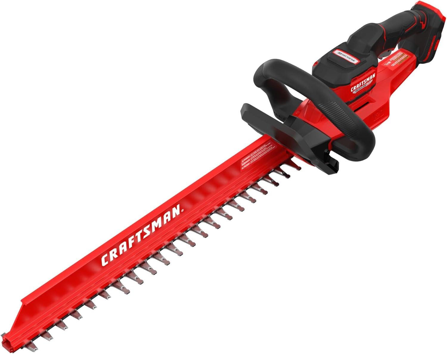 imageCRAFTSMAN V20 Brushless RP 22 in Cordless Hedge Trimmer Lightweight Bush Trimmer with Hedge Sweep Attachment Up to 2X Power Longer Runtime Tool Only CMCHT830B
