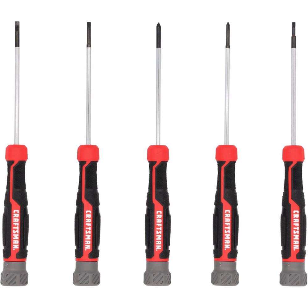 imageCRAFTSMAN Precision Screwdriver Set 5 PC Durable Magnetic Tips Textured Grip Handle CMHT65141