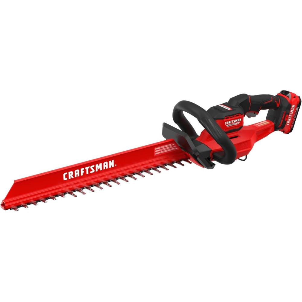 imageCRAFTSMAN V20 22 in Hedge Trimmer Cordless with 2Ah Battery and Charger Lightweight Brushless RP Bush Trimmer with Hedge Sweep Attachment Longer Runtime Up to 2X More Power CMCHT830D1NEW 20V Brushless Trimmer Kit