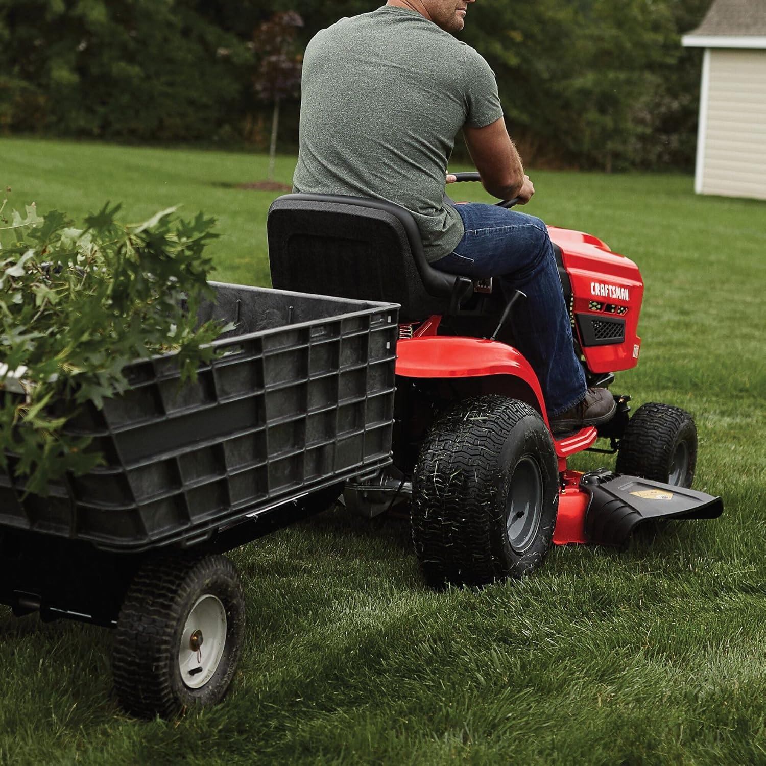imageCRAFTSMAN 42 Gas Riding Lawn Mower with 175 HP Briggs and Stratton SingleCylinder Engine Gas Lawn Tractor with 7Speed Transmission RedBlack 13AN77XSA9342 Deck Size