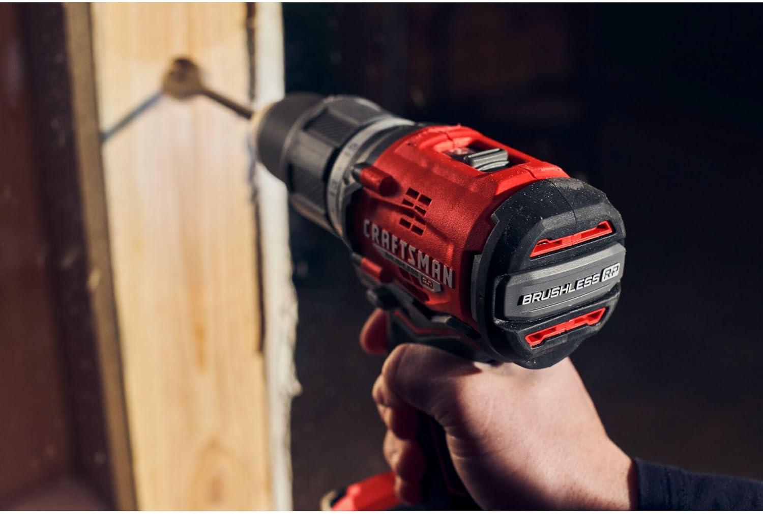imageCRAFTSMAN V20 Cordless Hammer Drill Kit 12 inch 2 Batteries and Charger Included CMCD732D2