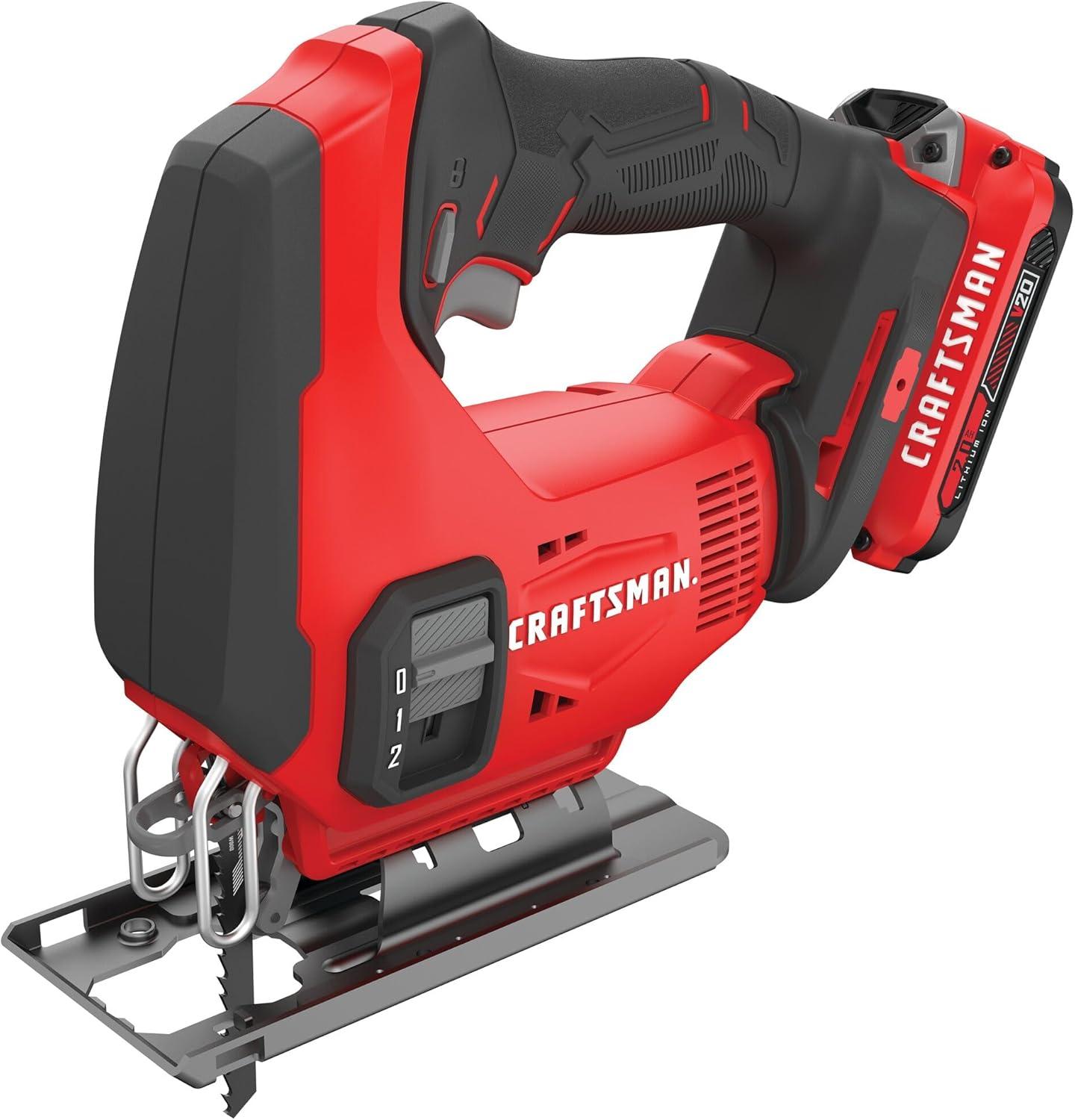 imageCRAFTSMAN V20 Cordless Jig Saw Kit 3 Orbital Settings Up to 2500 SPM Battery and Charger Included CMCS600D1Jig Saw Kit