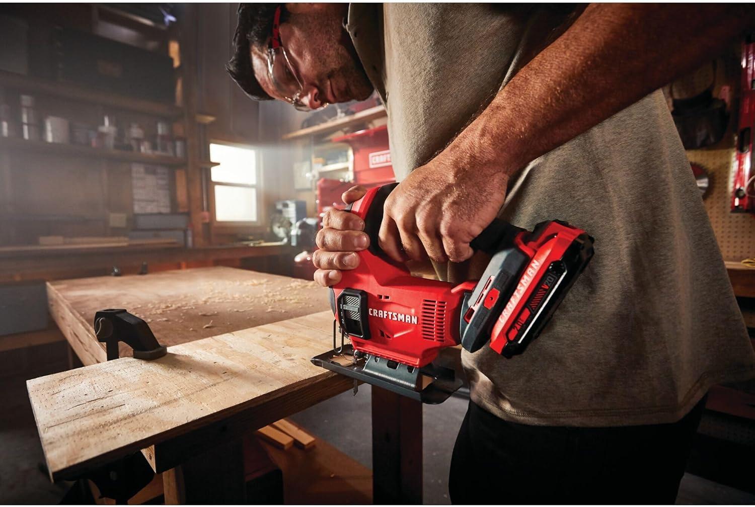imageCRAFTSMAN V20 Cordless Jig Saw Kit 3 Orbital Settings Up to 2500 SPM Battery and Charger Included CMCS600D1Jig Saw Kit