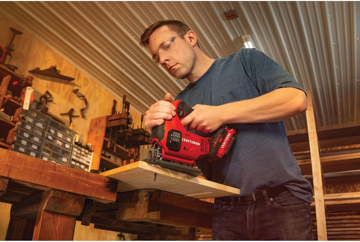 imageCRAFTSMAN V20 Cordless Jig Saw Kit 3 Orbital Settings Up to 2500 SPM Battery and Charger Included CMCS600D1Jig Saw Kit