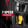 CRAFTSMAN 42″ Gas Riding Lawn Mower with 17.5 HP* Briggs and Stratton Single-Cylinder Engine, Gas Lawn Tractor with 7-Speed Transmission, Red/Black (13AN77XSA93)(42″ Deck Size)