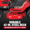 CRAFTSMAN 42″ Gas Riding Lawn Mower with 17.5 HP* Briggs and Stratton Single-Cylinder Engine, Gas Lawn Tractor with 7-Speed Transmission, Red/Black (13AN77XSA93)(42″ Deck Size)