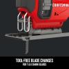 CRAFTSMAN V20 Cordless Jig Saw Kit, 3 Orbital Settings, Up to 2,500 SPM, Battery and Charger Included (CMCS600D1)(Jig Saw Kit)