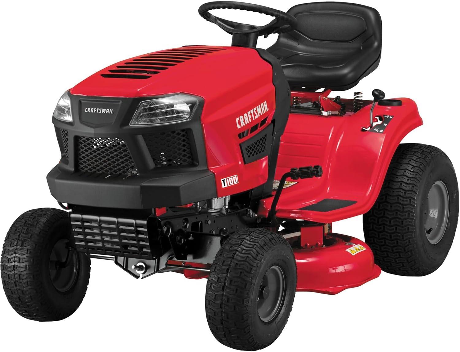 imageCRAFTSMAN 36 Gas Riding Lawn Mower with 115 HP Briggs and Stratton SingleCylinder Engine Gas Lawn Tractor with 7Speed Transmission RedBlack 13AC77XYA9336 Deck Size