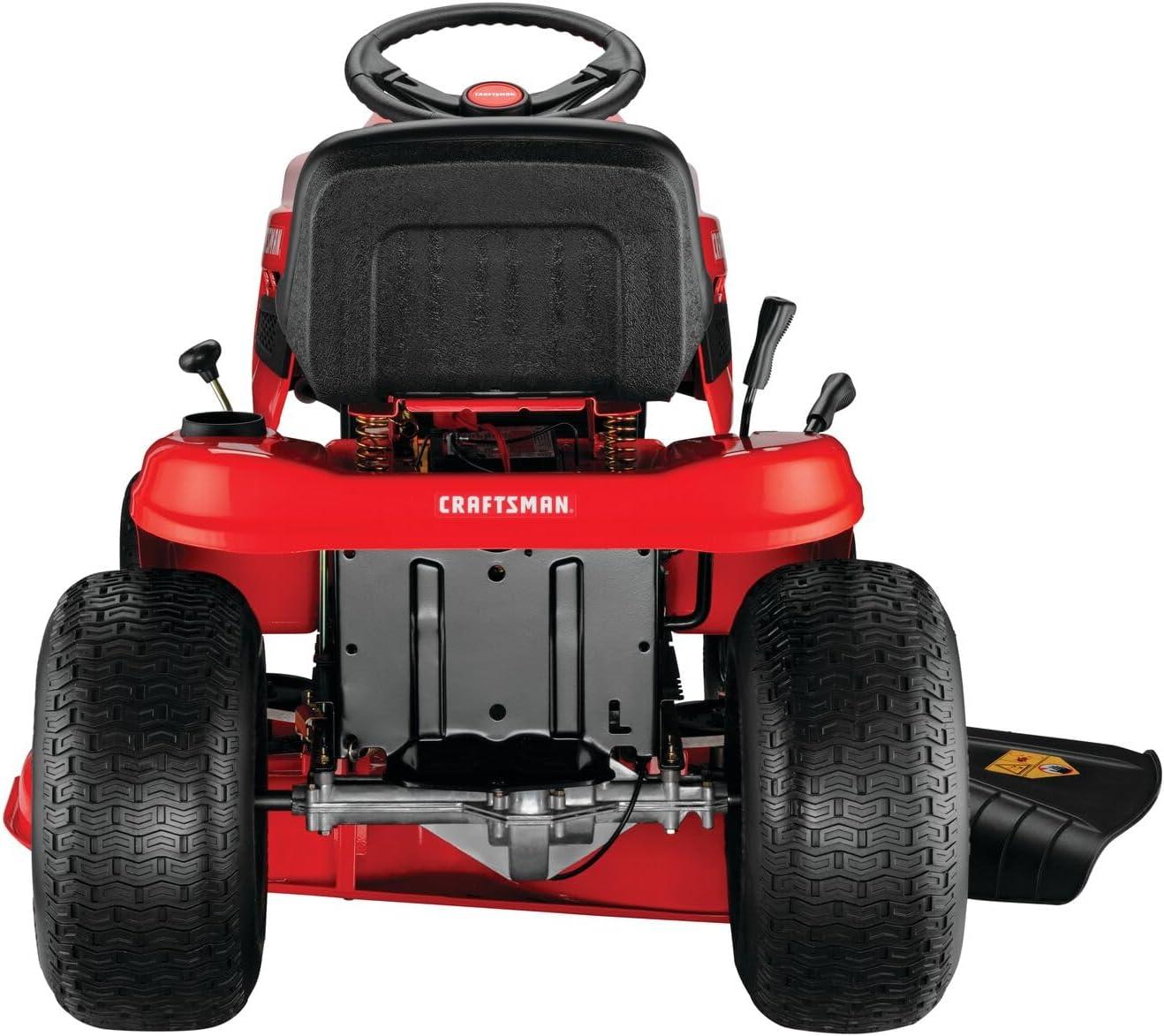 imageCRAFTSMAN 36 Gas Riding Lawn Mower with 115 HP Briggs and Stratton SingleCylinder Engine Gas Lawn Tractor with 7Speed Transmission RedBlack 13AC77XYA9342 Deck Size