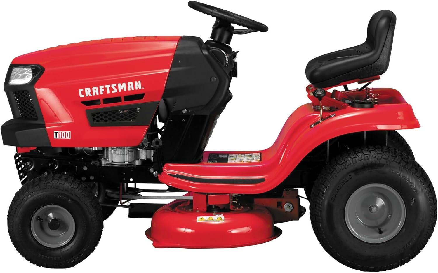 imageCRAFTSMAN 36 Gas Riding Lawn Mower with 115 HP Briggs and Stratton SingleCylinder Engine Gas Lawn Tractor with 7Speed Transmission RedBlack 13AC77XYA9336 Deck Size