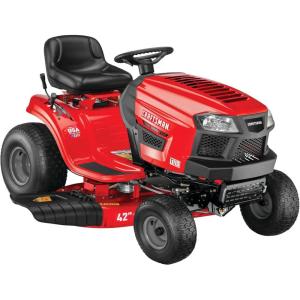 CRAFTSMAN 36″ Gas Riding Lawn Mower with 11.5 HP* Briggs and Stratton Single-Cylinder Engine, Gas Lawn Tractor with 7-Speed Transmission, Red/Black (13AC77XYA93)(42″ Deck Size)