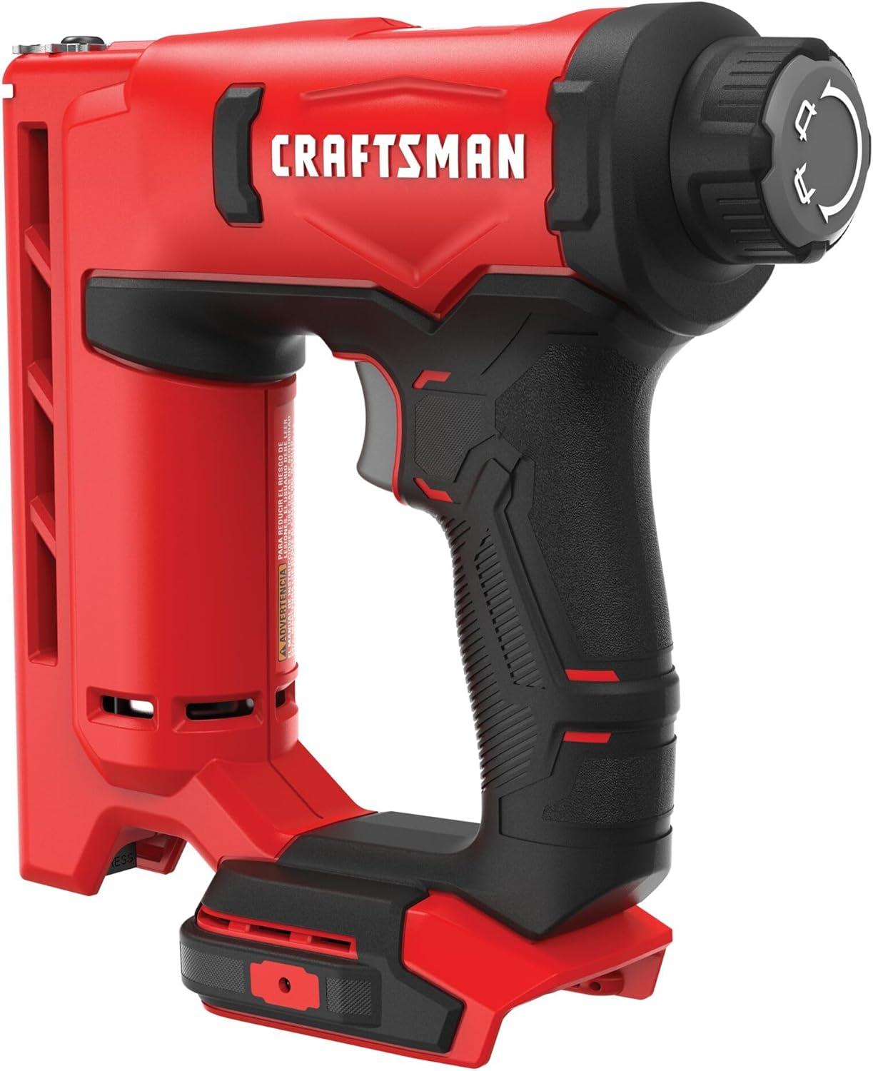 imageCRAFTSMAN V20 Staple Gun 38 in Wide Crown Stapler Cordless Staple Gun Battery Powered Tool Only CMCN410B