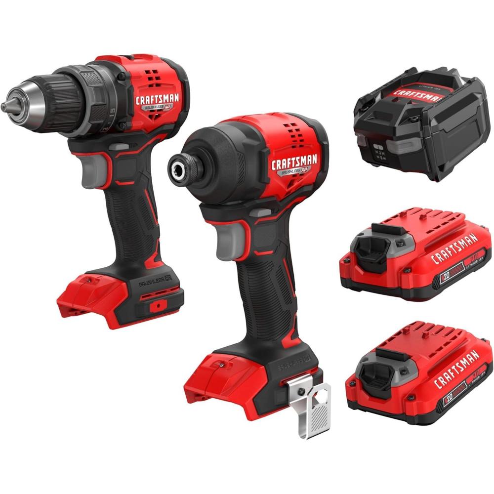 imageCRAFTSMAN V20 Brushless RP Compact 2 Tool Combo Kit With 2 2ah Battery
