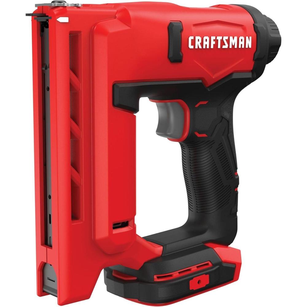 imageCRAFTSMAN V20 Staple Gun 38 in Wide Crown Stapler Cordless Staple Gun Battery Powered Tool Only CMCN410B