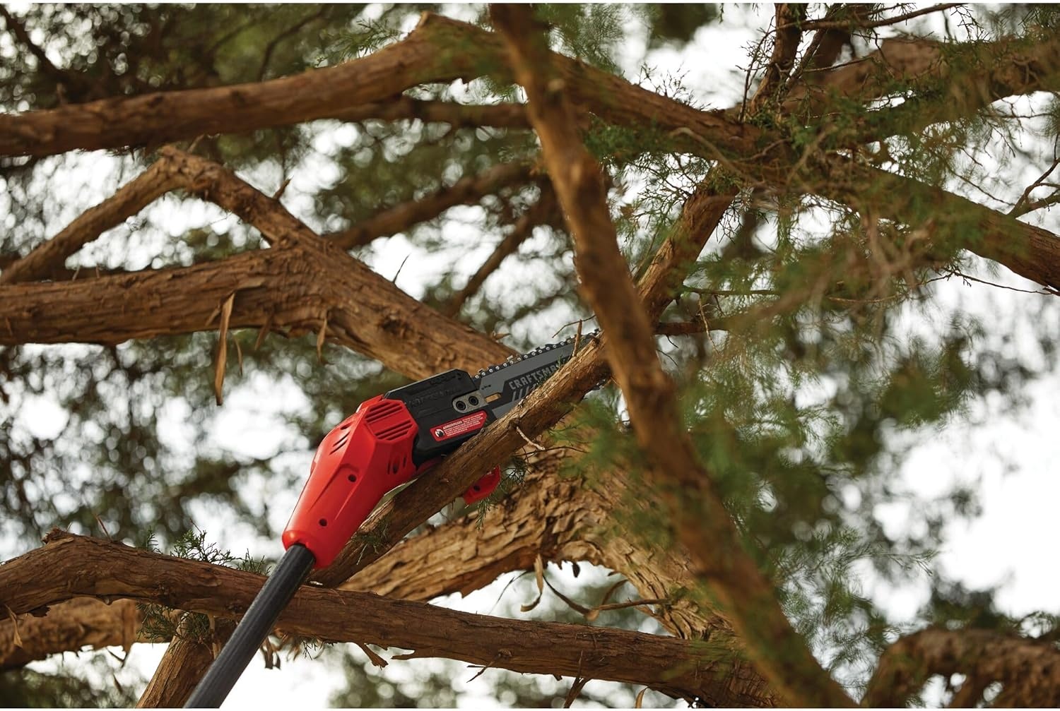 imageCRAFTSMAN Pole Saw Pole Saws for Tree Trimming Cordless V20 ToolOnly Tree Trimmer Up to 14 Ft Extended Reach CMCCSP20BPole Saw Kit with 4Ah Battery