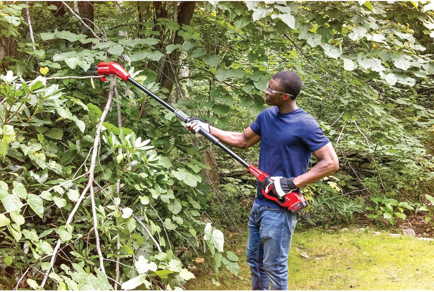 imageCRAFTSMAN Pole Saw Pole Saws for Tree Trimming Cordless V20 ToolOnly Tree Trimmer Up to 14 Ft Extended Reach CMCCSP20BPole Saw Kit with 4Ah Battery