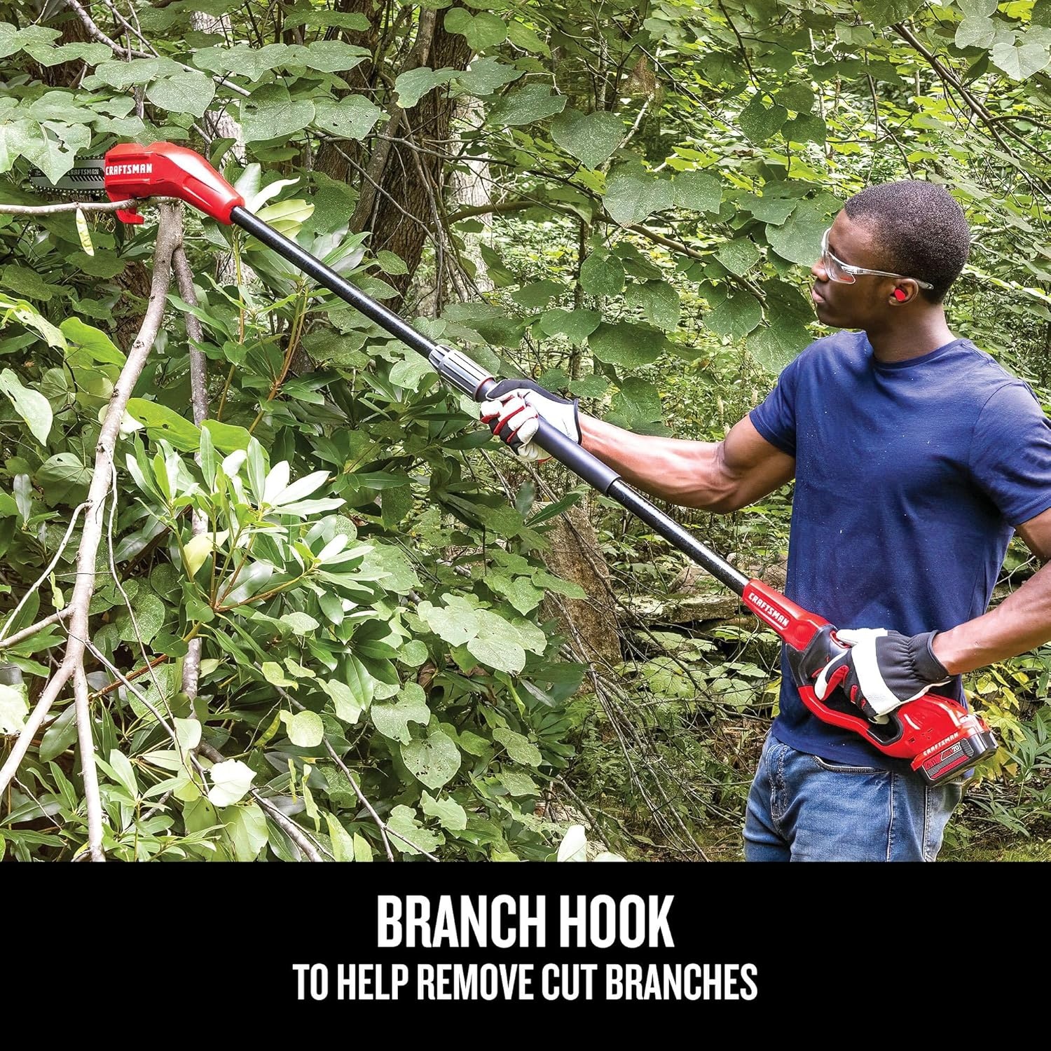 imageCRAFTSMAN Pole Saw Pole Saws for Tree Trimming Cordless V20 ToolOnly Tree Trimmer Up to 14 Ft Extended Reach CMCCSP20BTool Only