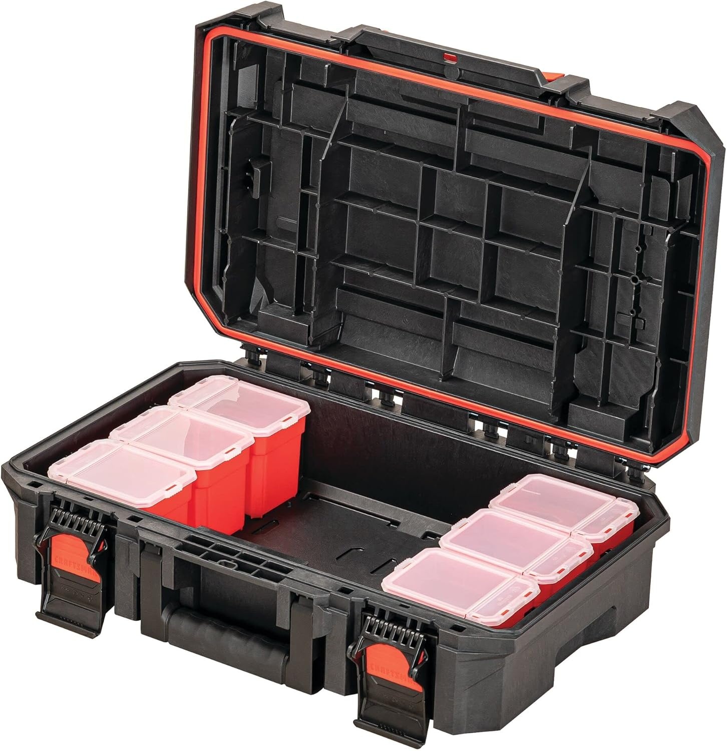imageCRAFTSMAN TRADESTACK System Tool Box Water Resistant Tool Storage with 6 Small Parts Containers 21 Inch CMST21415