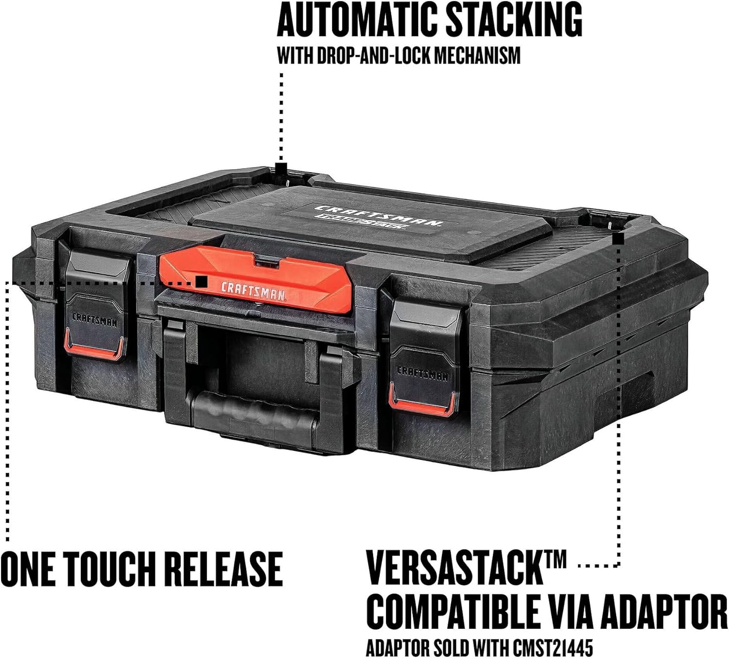 imageCRAFTSMAN TRADESTACK System Tool Box Water Resistant Tool Storage with 6 Small Parts Containers 21 Inch CMST21415