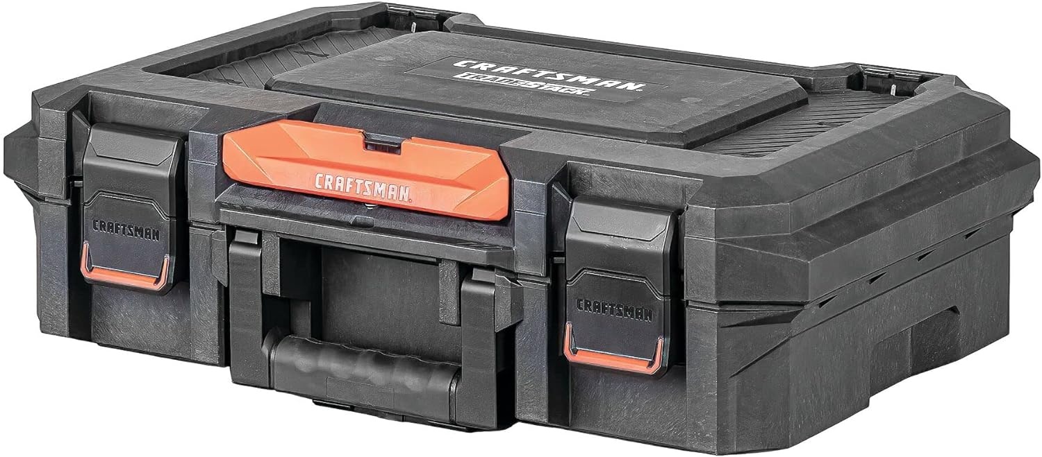 imageCRAFTSMAN TRADESTACK System Tool Box Water Resistant Tool Storage with 6 Small Parts Containers 21 Inch CMST21415