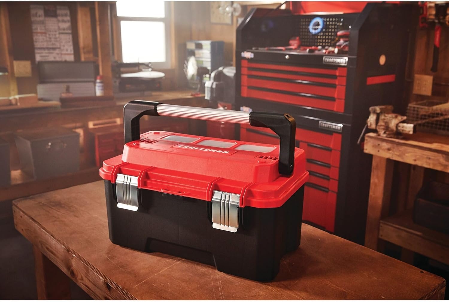 imageCRAFTSMAN Tool Box Tool Storage Lockable RedBlack 20 Inch CMST20320L20in Tool Box