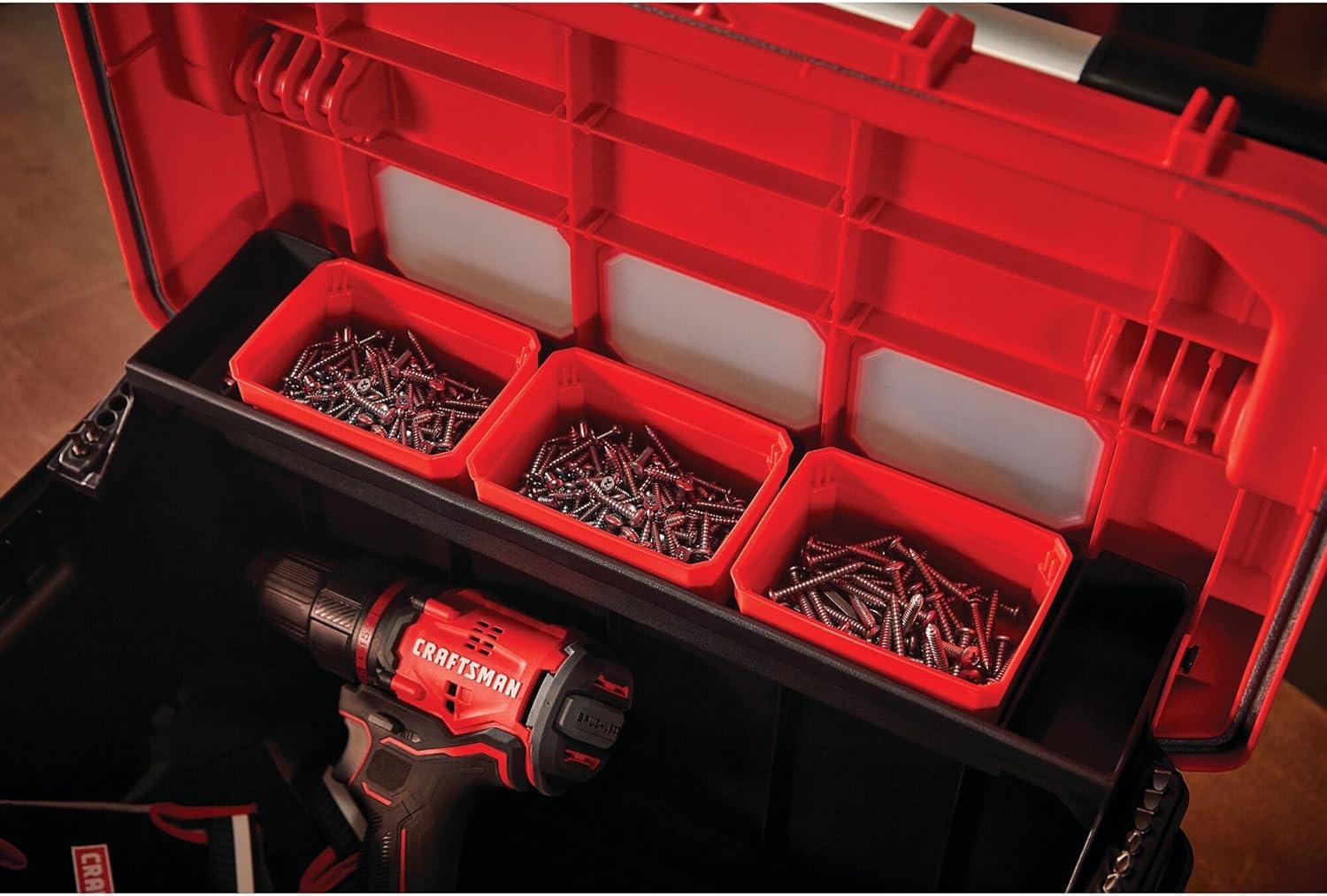 imageCRAFTSMAN Tool Box Tool Storage Lockable RedBlack 20 Inch CMST20320L20in Tool Box