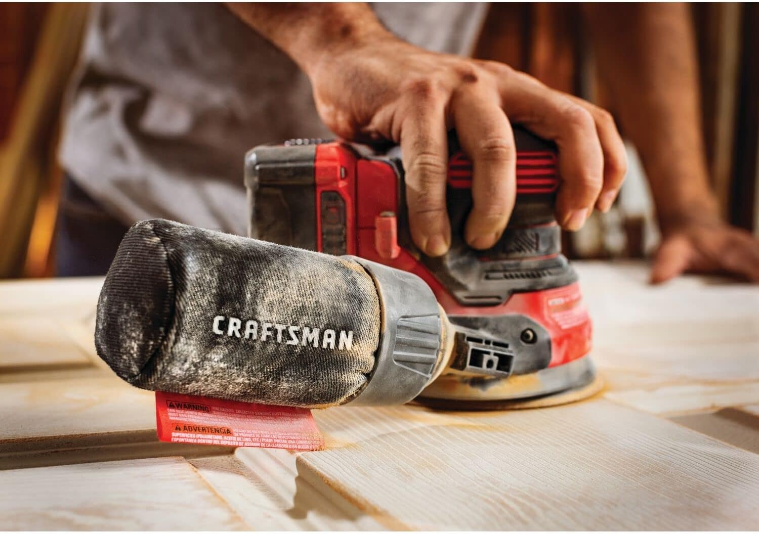 imageCRAFTSMAN V20 Orbital Sander Cordless 12000 OPM Bare Tool Only CMCW220BRandom Orbit Sander Tool Only